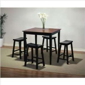   Antique Black 5 Piece Counter Height Dining Table Set