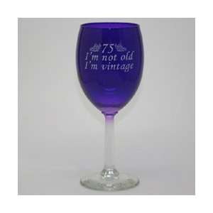  75   Im Vintage Wine Glass   Funny 75th Birthday Gift 