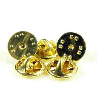 lot of 50 gold plated brass military butterfly clasp pin backs fits
