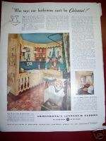 1946 Armstrongs Linoleum Floor Colonial Bathroom Ad  