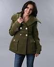 new womens baby phat wool blend jacket coat olive green gold xl xlarge 