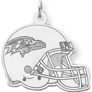 Sterling Silver NFL Baltimore Ravens Football Helmet Charm:  
