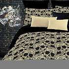 TATTOO SKULLS TEEN BOYS TWIN COMFORTER SET WITH SHEET BED IN A BAG NEW 