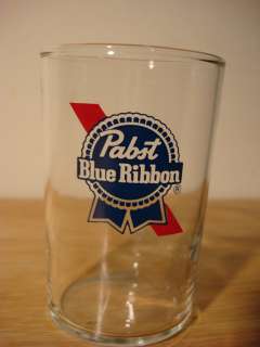 PABST BEER GLASS BLUE RIBBON PUB 2 COLOR VINTAGE 6 OZ VINTAGE ADVERTIS 