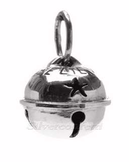 Sterling Silver JINGLE BELL Says I Believe on Top & Dingles CHARM or 