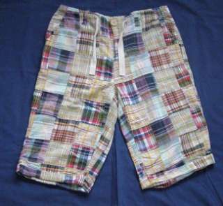 Bill Blass Jeans Womens Size 10 Madras Plaid Patchwork Bermuda Walking 