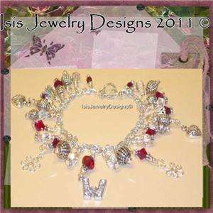 Isis Design Birthstone Charm Bracelet Letter W Initial made w 