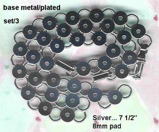 silver tone Bracelets Findings Forms blank button 8mm  