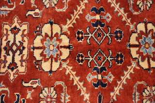 5x6 HAND KNOTTED WOOL AREA RUG RED IVORY KAZAK TRIBAL  
