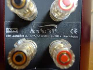 Bowers & Wilkins B&W Nautilus N805 Speakers  Red Cherry  Exc Cond 