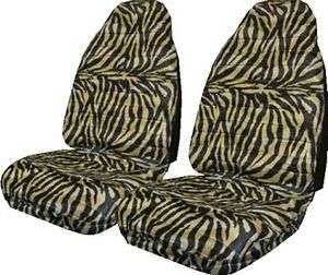 New Tan Zebra Tiger Universal Auto Bucket Seat Covers  