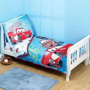  Disney Cars Toddler Bedding 4pc Set   Reversible Comforter 