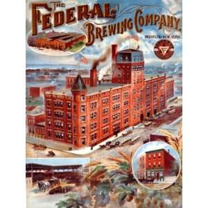 FEDERAL BREWING COMPANY BEER BROOKLYN NEW YORK VINTAGE POSTER CANVAS 
