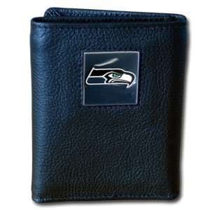 Seattle Seahawks Leather/Nylon Trifold Wallet   NFL Football Fan Shop 