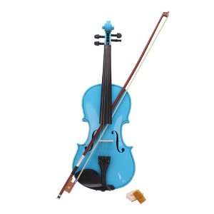   New 4/4 Blue Acoustic Violin + Case+ Bow + Rosin: Musical Instruments