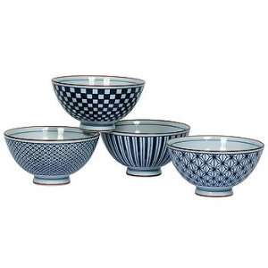   Blue and White Rice Bowls Assorted 