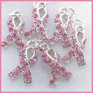 set of 36 pink breast cancer awareness charms wholesale  