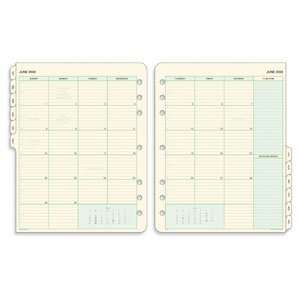  Day Timer Folio 2 Page Per Month Tabbed Calendars, Starts 