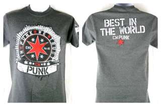CM Punk In Punk We Trust Gray Best In The World T shirt New  