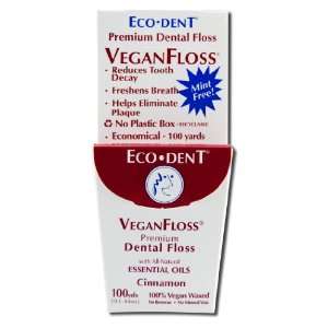    DenT Premium Dental Floss VeganFloss, Cinnamon 100 yards (Pack of 5