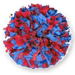  2 Color Mix Wet Look Cheerleaders Poms RED/ROYAL BLUE 3/4 