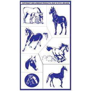 Rub n Etch Glass Etching Stencil Set ~ Horses  