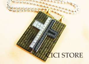 Couple 2piece Crystal Cross Pendant Vanlentine Gift P10  