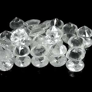 20 PIECES ROUND DIAMOND CUT WHITE ZIRCON 7.04 CT  