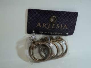 Artesia Curtain Clip Rings Gold Set of 7  