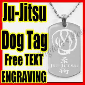 Ju Jitsu MMA CUSTOM ENGRAVING Dog Tag Pendant Necklace  