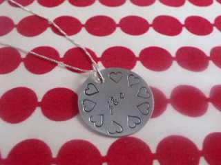 Custom Personalized Love Heart Sterling Silver Necklace  