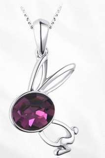   Running Rabbit Platinum Plated Pendant Necklace Fashion Jewelry  