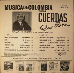 LP LATIN TOÑO FUENTES Musica De Colombia con CUERDAS Que Lloran 