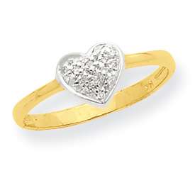   Gold w/Rhodium A .05 Carat Diamond Heart Ring in Multiple Sizes  