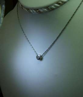Classic Round Brilliant Diamond Solitaire Pendant Necklace White Gold 