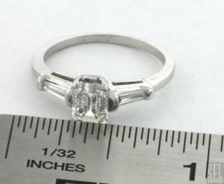   PLATINUM 1.20CT VVS2/F EMERALD CUT DIAMOND WEDDING/ENGAGEMENT RING