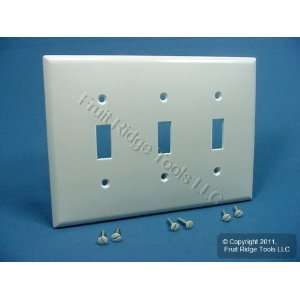 10 Cooper Mid Size White 3 Gang Switch Plate Cover Wallplates 2041W
