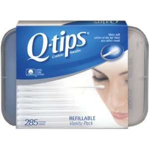   tips Cotton Swabs Refillable Vanity Pack, 285 Cotton Swabs Beauty
