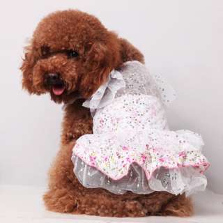   Pet Dog Clothes Formal Flower Wedding Dress Puppy Apparel Costume