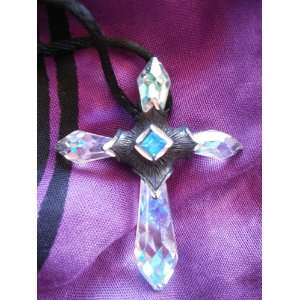  Stunning Rainbow Crystal Cross Necklace 