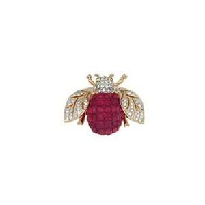  Red Swarovski Crystal Bee Brooch 