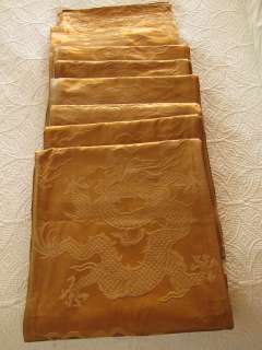 Pc. Vintage CHINESE Imperial yellow with a five toed dragon silk 