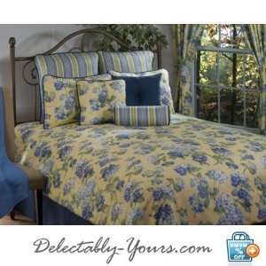   Yellow & Blue Floral 4 Pc Daybed Bedding Comforter Set: Home & Kitchen