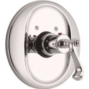   Thermostatic Valve with Round Trim Plate Decorative Handle Biscuit