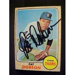 Pat Dobson Detroit Tigers #22 1968 Topps Signed Autographed Baseball 