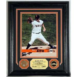 Barry Zito Gold and Infield Dirt Coin Photo Mint w/24KT Gold Coin and 