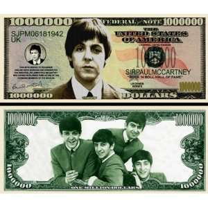 com Paul McCartney $Million Dollar$ Novelty Bill Collectible w/ Bill 