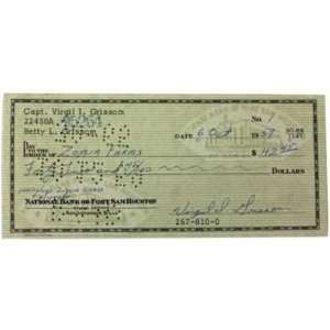  Virgil Gus Grissom Astronaut Signed Authentic Check Jsa 