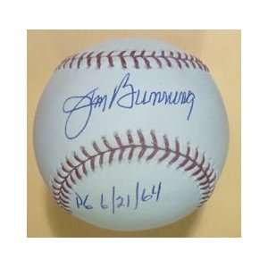 Jim Bunning Autographed MLB Baseball Detroit Tigers w/PG 6/21/64 