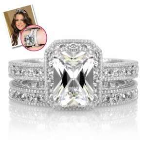 Khloe Kardashian Inspired Wedding Ring Set   Petite 2.5 Carats